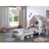 Lit cabane 90x200 cm Capucine en MDF blanc mat