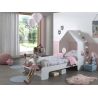 Lit cabane 90x200 cm Capucine en MDF blanc mat