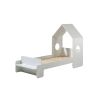 Lit cabane 90x200 cm Capucine en MDF blanc mat