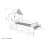 Lit cabane 90x200 cm Capucine en MDF blanc mat