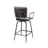 Manou, chaise de bar avec accoudoirs - off black - tissu Karese - Henders and Hazel