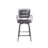 Manou, chaise de bar avec accoudoirs - off black - tissu Karese - Henders and Hazel