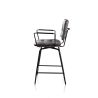 Manou, chaise de bar avec accoudoirs - off black - tissu Karese - Henders and Hazel