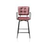 Manou, chaise de bar avec accoudoirs - off black - tissu Karese - Henders and Hazel