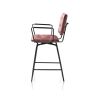 Manou, chaise de bar avec accoudoirs - off black - tissu Karese - Henders and Hazel