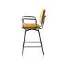 Manou, chaise de bar avec accoudoirs - off black - tissu Karese - Henders and Hazel