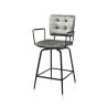 Manou, chaise de bar avec accoudoirs - off black - tissu Karese - Henders and Hazel