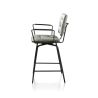 Manou, chaise de bar avec accoudoirs - off black - tissu Karese - Henders and Hazel