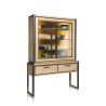 Metalo, vaisselier 140 cm - 2-portes en verre (+ LED) + 2-tiroirs - Henders&Hazel