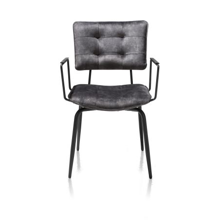 Manou, fauteuil - off black - tissu Karese - Henders and Hazel 