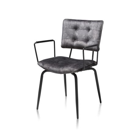 Manou, fauteuil - off black - tissu Karese - Henders and Hazel 