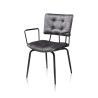 Manou, fauteuil - off black - tissu Karese - Henders and Hazel 