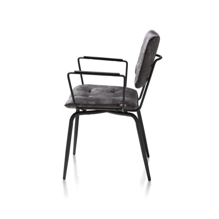 Manou, fauteuil - off black - tissu Karese - Henders and Hazel 