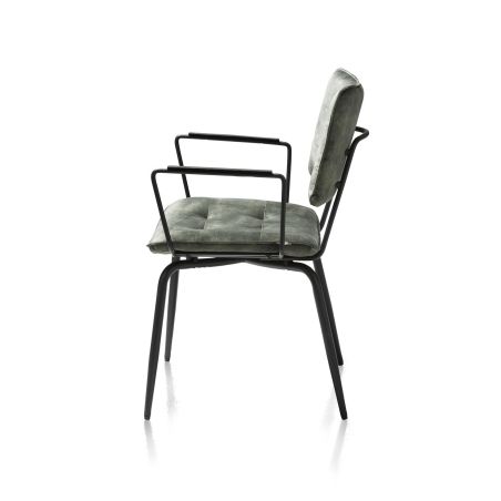 Manou, fauteuil - off black - tissu Karese - Henders and Hazel 