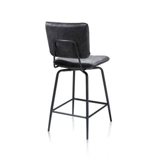 Manou, chaise de bar - off black - tissu Karese - Henders and Hazel