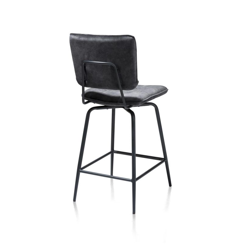Manou, chaise de bar - off black - tissu Karese - Henders and Hazel