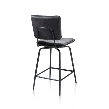 Manou, chaise de bar - off black - tissu Karese - Henders and Hazel