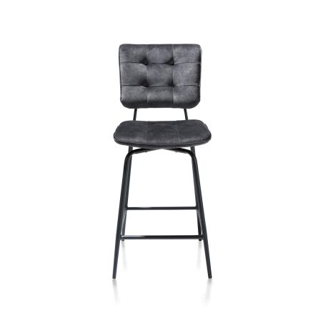 Manou, chaise de bar - off black - tissu Karese - Henders and Hazel