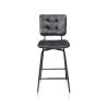 Manou, chaise de bar - off black - tissu Karese - Henders and Hazel