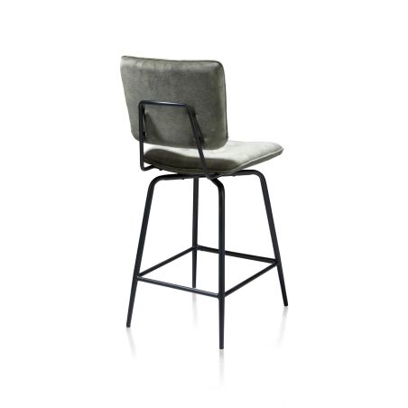 Manou, chaise de bar - off black - tissu Karese - Henders and Hazel