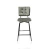 Manou, chaise de bar - off black - tissu Karese - Henders and Hazel