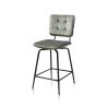 Manou, chaise de bar - off black - tissu Karese - Henders and Hazel