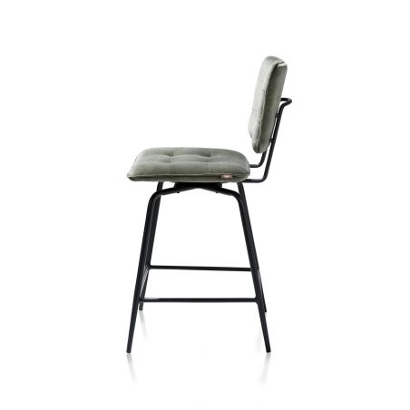 Manou, chaise de bar - off black - tissu Karese - Henders and Hazel