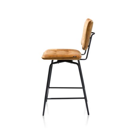 Manou, chaise de bar - off black - tissu Karese - Henders and Hazel