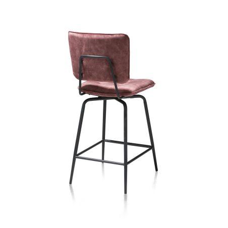 Manou, chaise de bar - off black - tissu Karese - Henders and Hazel