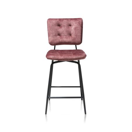 Manou, chaise de bar - off black - tissu Karese - Henders and Hazel