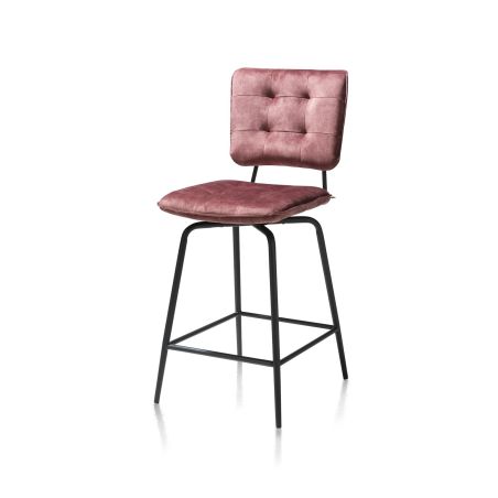 Manou, chaise de bar - off black - tissu Karese - Henders and Hazel