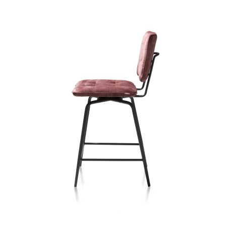Manou, chaise de bar - off black - tissu Karese - Henders and Hazel