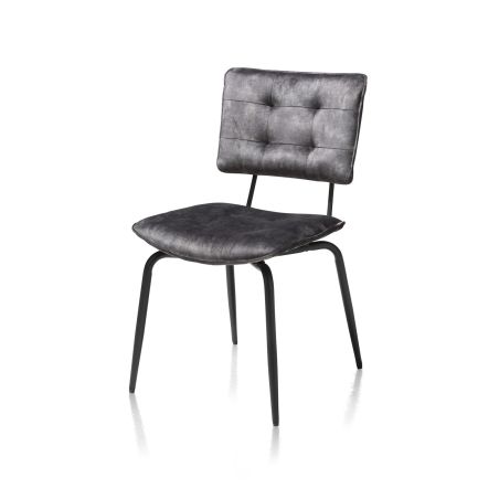 Manou, chaise - off black - tissu Karese - Henders and Hazel