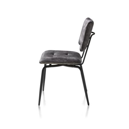 Manou, chaise - off black - tissu Karese - Henders and Hazel