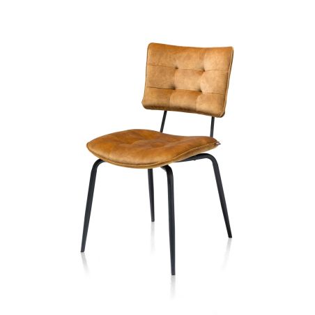 Manou, chaise - off black - tissu Karese - Henders and Hazel