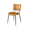 Manou, chaise - off black - tissu Karese - Henders and Hazel