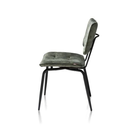 Manou, chaise - off black - tissu Karese - Henders and Hazel
