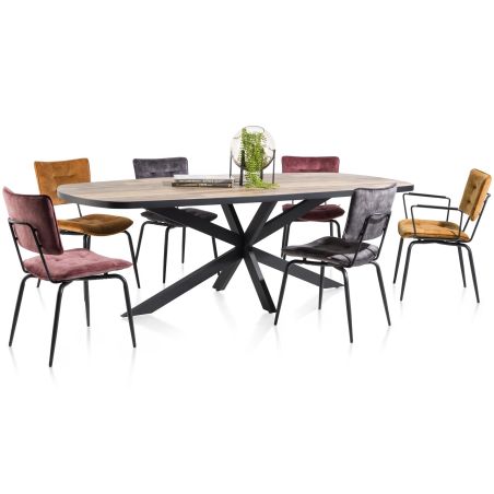 Manou, chaise - off black - tissu Karese - Henders and Hazel
