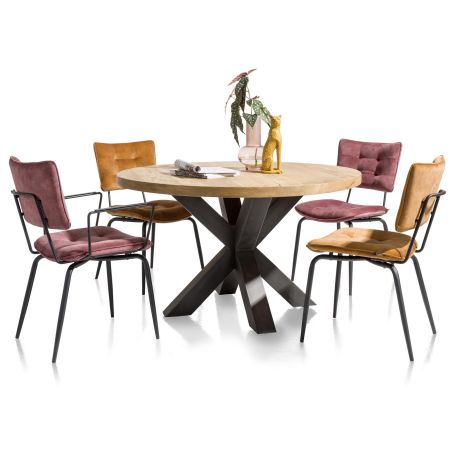 Manou, chaise - off black - tissu Karese - Henders and Hazel