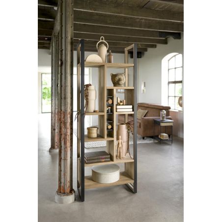 Metalo, roomdivider 75 cm. - 8-niches + 6-ranges bouteilles - Henders&Hazel