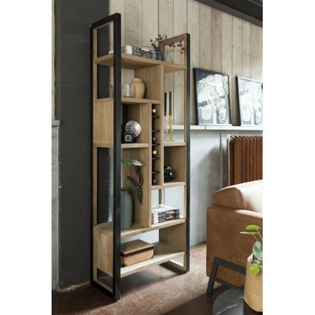 Metalo, roomdivider 75 cm. - 8-niches + 6-ranges bouteilles - Henders&Hazel