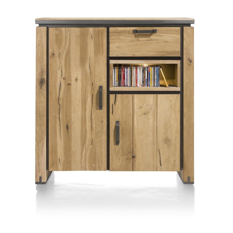 Highboard Farmland 2-portes + 1-tiroir + 1-niche - 125 cm (+ LED) - Henders&Hazel