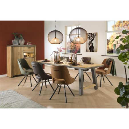 Highboard Farmland 2-portes + 1-tiroir + 1-niche - 125 cm (+ LED) - Henders&Hazel