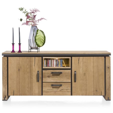 Buffet Farmland 2-portes + 2-tiroirs + 1-niche - 180 cm (+ LED) - Henders&Hazel