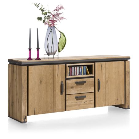 Buffet Farmland 2-portes + 2-tiroirs + 1-niche - 180 cm (+ LED) - Henders&Hazel