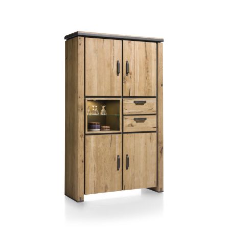 Armoire Farmland 4-portes + 2-tiroirs + 2-niches - 120 cm (+ LED) - Henders&Hazel