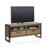 Metalo, lowboard 2-tiroirs + 2-niches - 140 cm (+ LED) - Henders&Hazel
