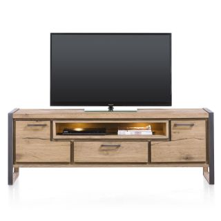 Metalo, lowboard 2-portes + 1-tiroir + 1-niche - 170 cm (+ LED) - Henders&Hazel