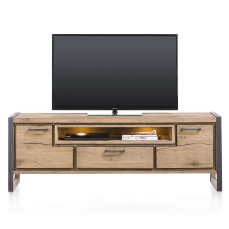 Metalo, lowboard 2-portes + 1-tiroir + 1-niche - 170 cm (+ LED) - Henders&Hazel