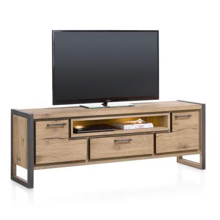Metalo, lowboard 2-portes + 1-tiroir + 1-niche - 170 cm (+ LED) - Henders&Hazel